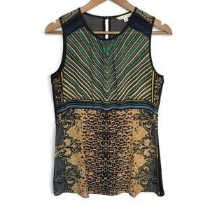 Cabi Animal Print Sleeveless Blouse Size Small
